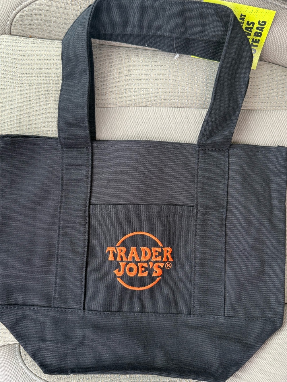 2026 Trader Joe’s Trick or Treat Canvas Tote Bag Black Orange Halloween NWT